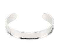 LIFKOME Bracelet Jonc Ouvert en Acier Inoxydable Couleur Acier Taille Unique Ébauche pour Création de Bijoux DIY Adapté à la Gravure Loisirs Créatifs 1 Pièce