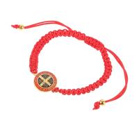 LIFKOME Bracelet Religieux Saint-benoît en Alliage et Corde Rouge, Léger et Portable, Réglable pour Vêtements Décontractés et Tenues Sportives, Style Élégant