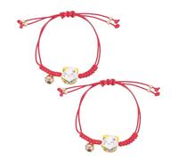 LIFKOME Bracelet Tressé Main pour Couple 2 Pièces Jaune Corde Douce Ajustable avec Clochette Bracelet DIY Amitié et Amour Accessoire Mode Femme Chaîne Main Câline