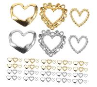 LIFKOME Breloques pour Ongles Cœurs Métal 60 Pièces Petits Charms Nail Art Décorations Manucure Féminines Kawaii Accessoires Créatifs Fête Mariage Soirée