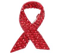 LIFKOME Broche Créative en Alliage et Rouge de Ruban pour Sensibilisation Cancer, Diffuse Amour et Énergie Positive Lors Journée Mondiale Cancer