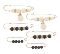 LIFKOME Broche de Taille Perle Simulée 6 Pièces Classique en Métal Élégante pour Châles et Cols Protège Vêtements Améliore Ajustement Pantalon Large