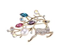 LIFKOME Broche Perle Genre Broche De Perles De Mode Son Faire La Fête Broche Femme Épingles Décorations Broches Uniques Pour Femmes Accessoires Noël Célibataire Épingle à Nourrice Golden