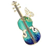 LIFKOME Broche Violon Vintage Bleu Alliage Solide Épingle à Vêtements Femme Décoration Costume Élégante