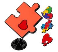 LIFKOME Broches en Métal Accessoires de Sensibilisation à L'autisme Lot de 4 Puzzle Arc-en-ciel Décoratives et Solides pour Décorer Chapeaux et Chemises