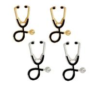 LIFKOME Broches Stéthoscope De Médecin Animé Lot De 4 Accessoires Décoration Vêtements Ornement Alliage Broche Badge