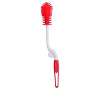 LIFKOME Brosse de Nettoyage pour Biberon en Silicone Alimentaire Rotative Tête Amovible, Séchage Rapide, pour Nettoyer Bouteilles et Tasses Bébé Rouge