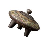 LIFKOME Brûleur Céramique Décoratif Émail avec Tripodes Base pour Diffuseur et Atmosphère Artistique