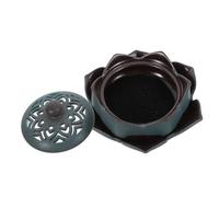 LIFKOME Brûleur Lotus Céramique Verte Porte- Lotus Pratique pour Purification Maison et Bureau Design Créatif et Compact Facile à Nettoyer et Décoratif