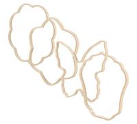 LIFKOME Cadre D'éventail Pliant Chinois 4pcs en Abs Couleur Kaki Motifs Traditionnels pour Peinture sur Tissu et Point de Croix, Résistant la Rupture