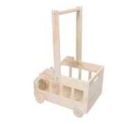 LIFKOME Cagette de Rangement en Bois pour Bébé avec Roulettes et Poignée Haute, Design Ours Adorable, Multifonctionnelle et Sécurisée pour Chambre D'garçon et Filles