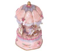 LIFKOME Carrousel Musical De Noël Figurine De Cheval Vintage Manège Musical Rotatif avec Lumières Boîte À Musique pour Filles Violet