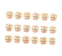 LIFKOME Cartes de Jalons Mensuelles en Bois Rond 18 Pièces pour Bébé Accessoires Photo Bébé Cartes Étapes Vierges Disques Bois Naturels Souvenir Croissance -né