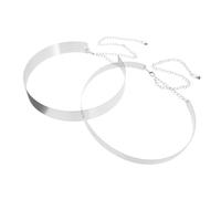 LIFKOME Ceintures Habillées Pour Femmes Ceinture Métallique Rigide Argentée Lot De 2 Pièces Accessoire De Mode Polyvalent Soirée, Mariage Et Bal Taille Ajustable Design Rétro 2 Pièces