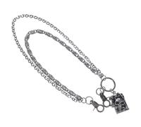 LIFKOME Chaîne de Pantalon Punk Métal Unisexe à Double Couche avec Tête de Mort Ceinture Chaîne Vintage pour Jean Hip Hop Gothique Accessoire Halloween pour Hommes et Femmes