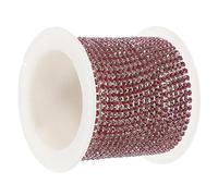 LIFKOME Chaîne de Strass Décorative pour Mariage Applique Ceinture Brillante Cristal pour Robe de Mariée DIY Vêtements Accessoires Élégants Mètres par Rouleau Finition Argenté Rouge