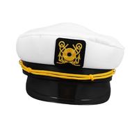 LIFKOME Chapeau de Marin Réglable Blanc pour Hommes et Femmes Costume de de Yacht Plein Air Protection Solaire et Look Élégant