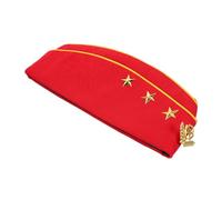 LIFKOME Chapeau De Marin Rouge à Bordure Jaune Épis, Casquette Militaire Russe Costume, Chapeau Cosplay Amusant Pour Fête Costumée, Spectacle De Danse Et Événement à Thème