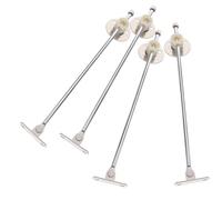 LIFKOME Charnières Robustes pour Placard la Cuisine Amortisseur, Supports Métalliques en Fer 4 Pièces, Base Arrondie pour Portes à Rabat, Accessoires Quincaillerie pour Meubles