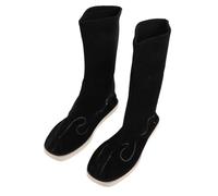 LIFKOME Chaussures Traditionnelles Chinoises Hanfu pour Hommes Anciennes en PU Antidérapantes Confortables pour Arts Martiaux et Performances Culturelles (Noir, Taille 40)