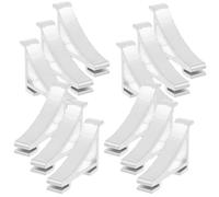 LIFKOME Clips de Clayette Frigo en Aluminium Argenté, Lot de 12pcs, Crochets Robustes pour Support D'étagère de Réfrigérateur et Congélateur Structure Simple