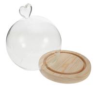LIFKOME Cloche en Verre Transparent avec Socle Clair pour Fleurs Préservées Décoration Maison Romantique Cadeau Couple Mariage Noël