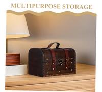 LIFKOME Coffre Au Trésor Vintage avec Serrure Petite Boîte de Rangement Pirate Massif pour Bijoux et Souvenirs Coffret Décoratif Antique Marron