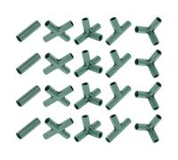 LIFKOME Connecteur de Cadre de Serrage en Abs Vert, Lot de 20 Pièces Robustes Cinq Types de Joints pour Supports de Tubes, pour Jardinage et Construction de Structures Simples