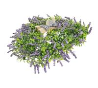 LIFKOME Couronne de Lavande Artificielle de Cœur Grosse Taille, Décoration de Printemps Suspendue, Guirlande Fleurie pour Mariage et Fête, Couronne de Plantes Artificielles Réaliste,