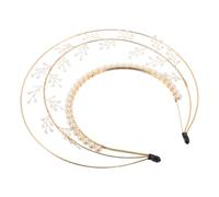 LIFKOME Couronne Fleurs Dorées pour Femmes Diadème Médiéval avec Perles Factices Accessoire de Costume pour Fête Carnaval et Cosplay