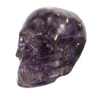 LIFKOME Décoration De Résine De Crâne en Cristal pour Halloween Decor Skull Head Sculpture Modèle De Tête De Squelette en Cristal Réaliste