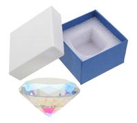 LIFKOME Diamant Décoratif en Verre Cristal 60 Mm, Presse-Papier de Diamant Multicolore, Centre de Table Mariage, Ornement Bureau Élégant, Présent Unique Boîte