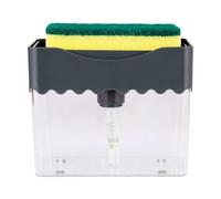LIFKOME Distributeur de Savonnette Cuisine Porte-éponge ABS | Commande Main, Pompe Interne et Plaque à Pression, pour Évier, Usage Pro et Station de Lavage