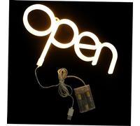 LIFKOME Enseigne Lumineuse LED Open Blanc en Pvc, Décoration Murale pour Fête et Maison, Éclairage Ip42 Fonctionnant 3 Piles Aa, Lampe Néon Attrayante