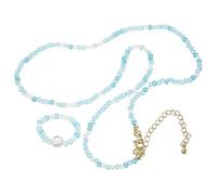 LIFKOME Ensemble Collier Perles Simple Bague Bijoux Fantaisie Femmes Filles Accorde Tenues Coiffures Fêtes Bureau Voyages Courses