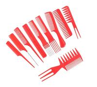 LIFKOME Ensemble de 20 Peignes à Cheveux Rouges en Plastique pour Salon de Coiffure, Prise en Main Confortable et Design Créatif pour Usage Quotidien