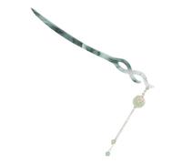 LIFKOME Épingle à Cheveux Chinoise en Plastique Vert avec Pendentifs à Pompons, Style Rétro Classique, Sécurisée Occasions Spéciales et Fêtes à Thème Ancien