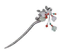 LIFKOME Épingle à Cheveux Miao Accessoire Élégant Fleurs et Feuilles Rétro en Argenté Design Pratique et Facile à Porter pour Coiffure Photo ou Rassemblement