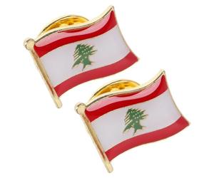 LIFKOME Épingles à Drapeau pour Paquet à Dos et Écharpe Lot de 2 en Alliage, Accessoires Portables et Polyvalents du Liban Lors D'événements Formels