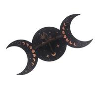 LIFKOME Étagère Murale Bois Forme Lune en Cristal pour Décoration Intérieure Bohème, Présentoir Suspendu pour Objets Décoratifs, Taille Moyenne, Support Décoratif pour Salon, Chambre,