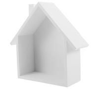 LIFKOME Étagère Murale Flottante Rustique en Bois Massif Forme Maison, Blanche, 24 X 7,8 Cm, Rangement Créatif pour Chambre, Salon Cuisine - Étagère Décorative et Vitrine Bois pour Objets