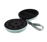 LIFKOME Étui à Flacons D'huiles Essentielles en Velours Vert 10 Compartiments, Pochette Portable pour Voyage et Organisation D'huiles Essentielles, Dimensions 10x10x4.5 Cm