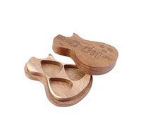 LIFKOME Étui à Médiators en Bois Marron Clair Motifs, Boîte De Rangement Portable pour Guitare, Accessoire Pratique pour Musicien, Présent Original pour Guitariste,