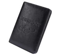 LIFKOME Étui Porte-Passeport RFID Cuir Noir 64 Textures, Porte-Documents Multifonction, Organiseur Voyage Portable, Protection Anti-Lecteur pour Passeport, Carte Et Billet