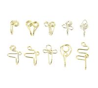 LIFKOME Faux Anneaux Nez 10pcs En Acier Inoxydable Studs De Nez Bijoux Non Piercing Ornements