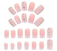 LIFKOME Faux Ongles French Manucure Pressions Courts Plastique Couvrants Femmes Usage Maison Festival