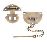 LIFKOME Fermoir Moraillon Vintage en Alliage Rond avec Chaîne Décorative pour Boîte à Bijoux en Bois, Petit Loquet Métallique Sécurisé Adapté à Coffrets et Meubles, Système de Fermeture