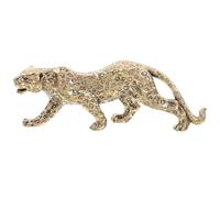 LIFKOME Figurine Léopard Décoration Bureau en Laiton Rétro, Statuette Animale Vintage, Ornement Intérieur Stable, Présent Décoratif pour Maison et Bureau