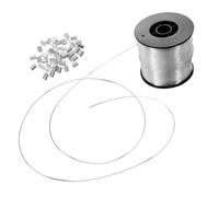 LIFKOME Fil de Pêche en Nylon Transparent 200M 06Mm avec 60 Manchons en Aluminium pour Suspendre Décorations Loisirs Créatifs et Cadres Fil Invisible Robuste et Flexible