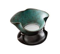 LIFKOME Filtre à Thé Céramique Rétro Vert Passoire à Infusion pour Tasse Décor Mignon pour Table à Thé et Cadeau pour Amateurs de